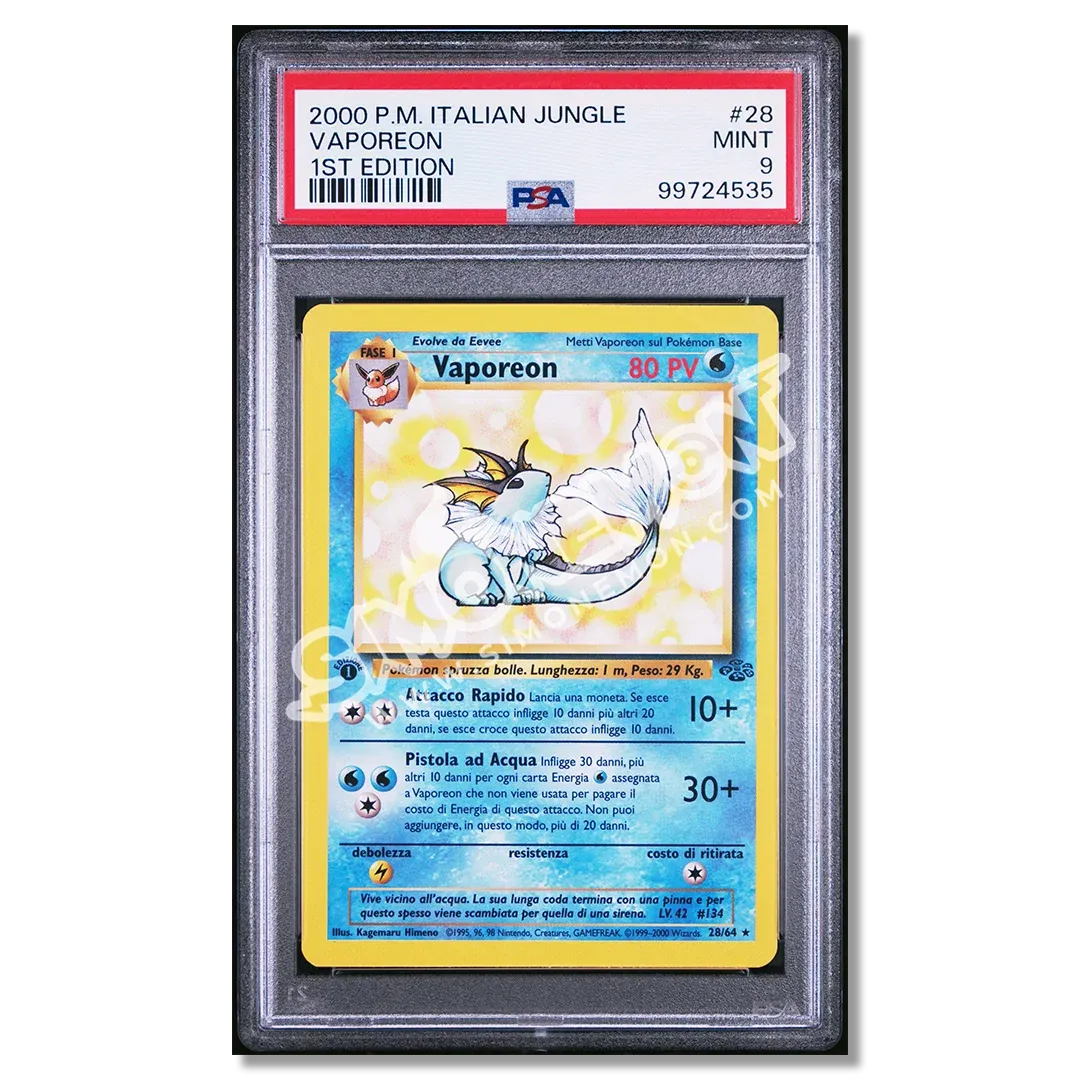 Vaporeon 28/64 Jungle 1st Edition PSA 9 (IT)