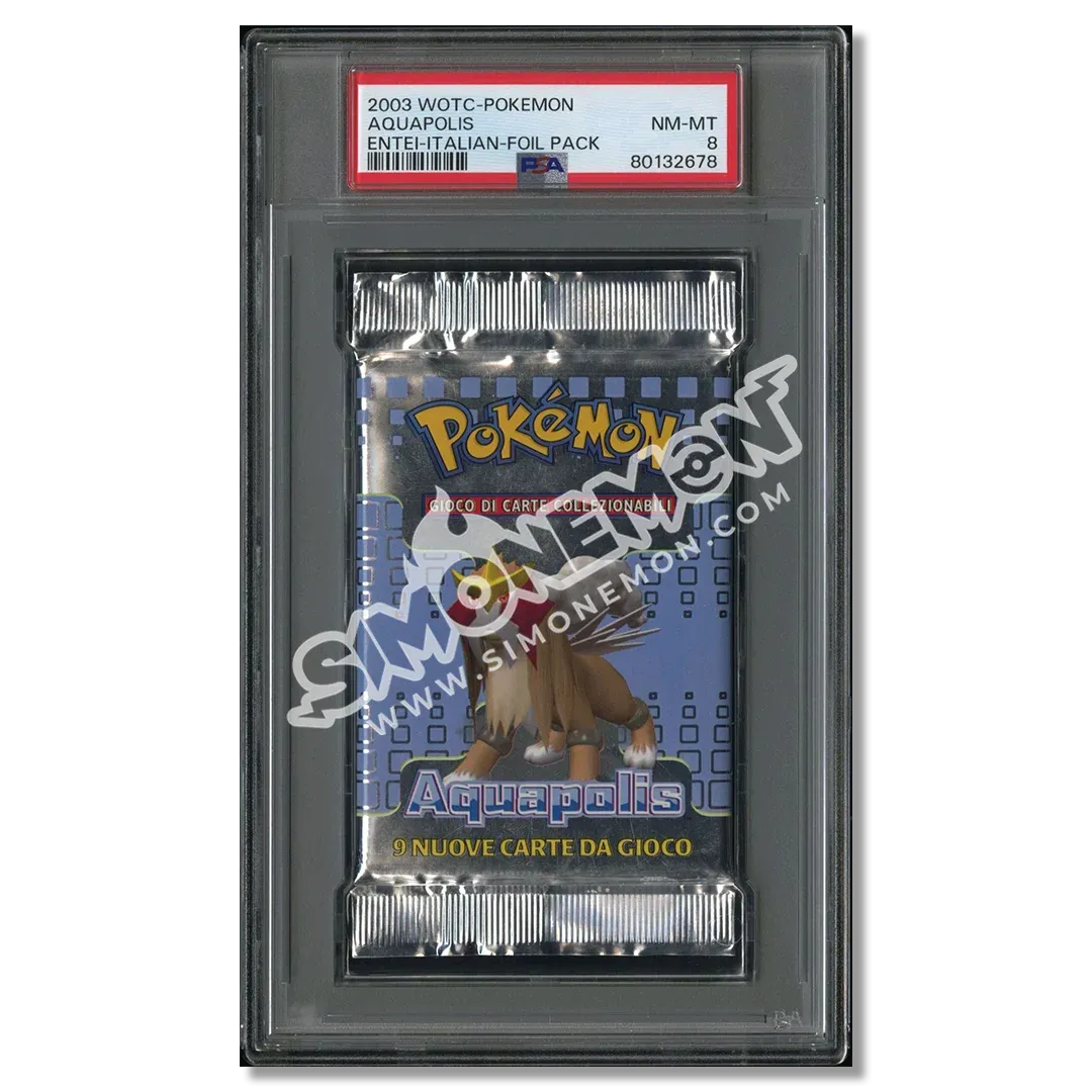 Pokémon Bustina Acquapolis e-Card 2003 Entei PSA 8 (IT)