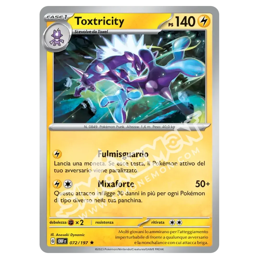 Toxtricity 072/197 Ossidiana Infuocata Foil (IT)