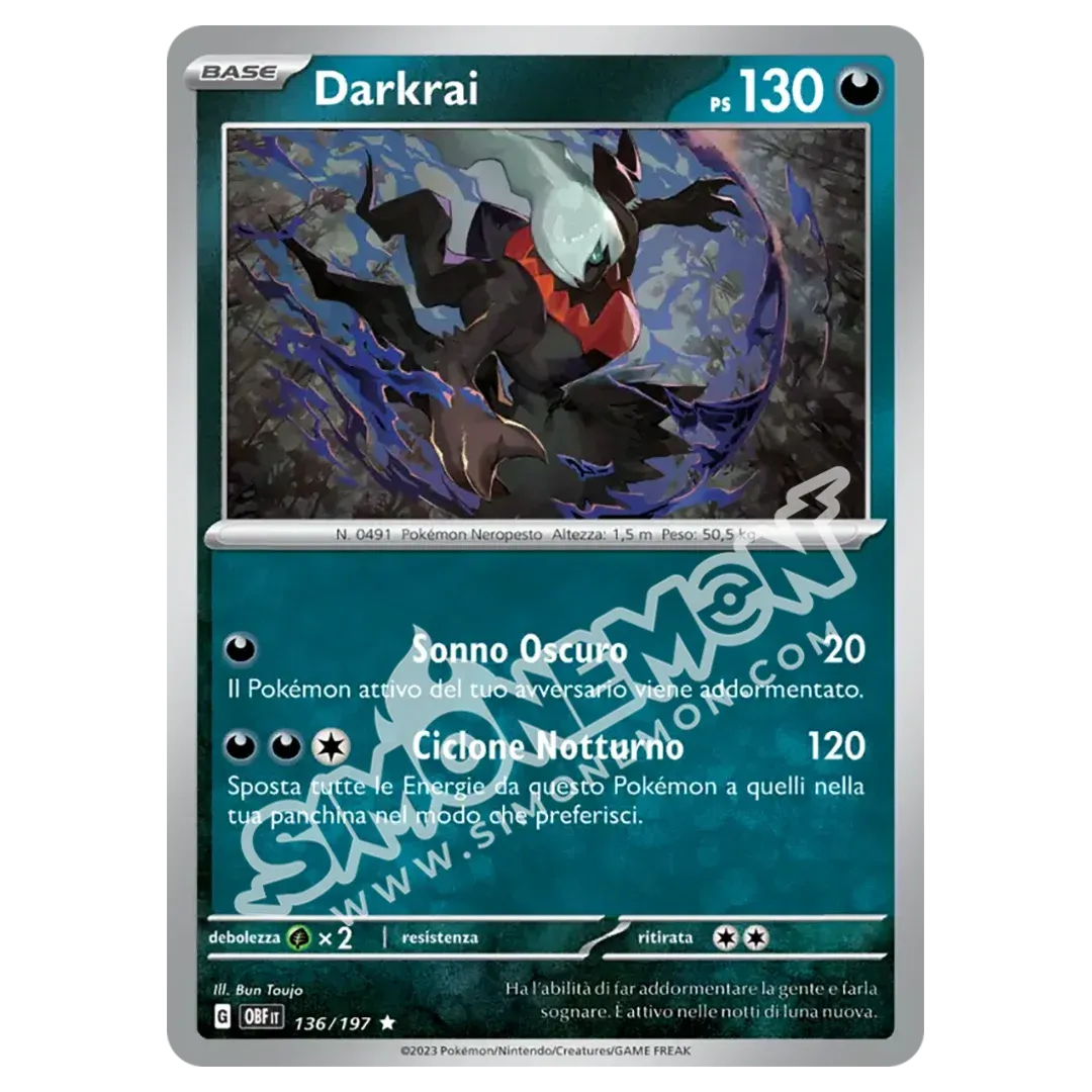 Darkrai 136/197 Ossidiana Infuocata Foil (IT)